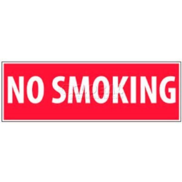 National Marker Co NMC No Smoking Area Sign, No Smoking, 4in X 12in, White/Red M11P